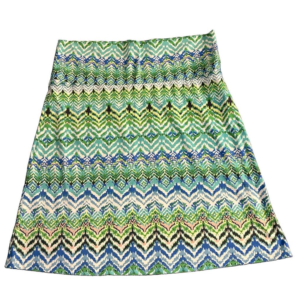 Ellie Kai Jakarta Kelly Skirt Size 12 Multicolor Chevron Nylon & Spandex Stretch